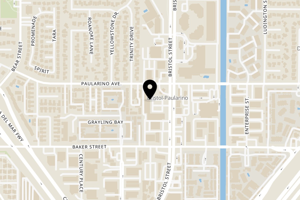 Map showing the location of Curry Do Costa Mesa on 3033 Bristol St #128 in Costa Mesa